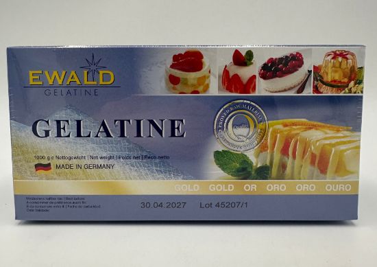 Bild von Blattgelatine Gold, weiß